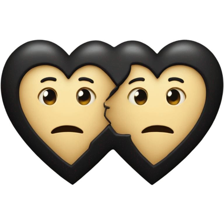 black heart two halves emoji