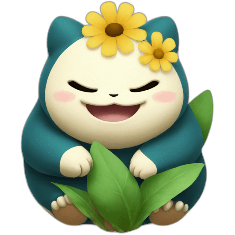 Flower in the shape of snorlax emoji