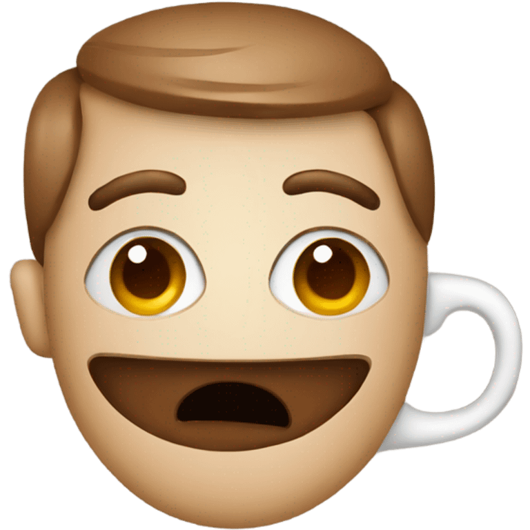 Emoji face with coffee emoji