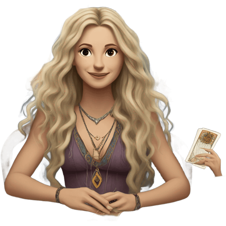 fortune teller white woman with cards emoji