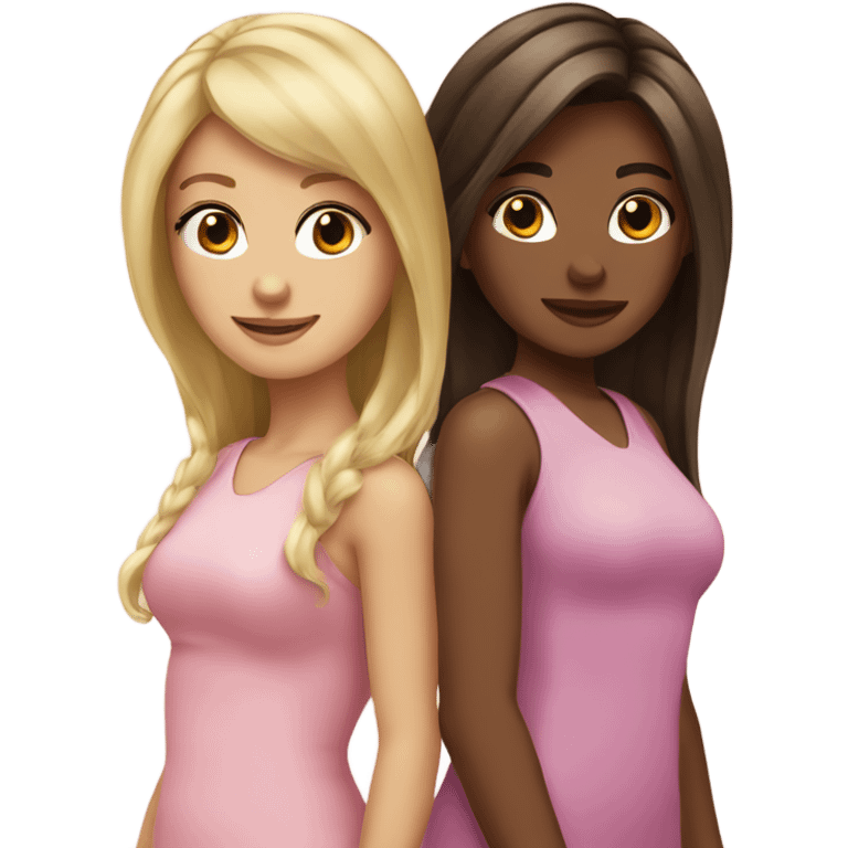 Besties brunette and blond emoji