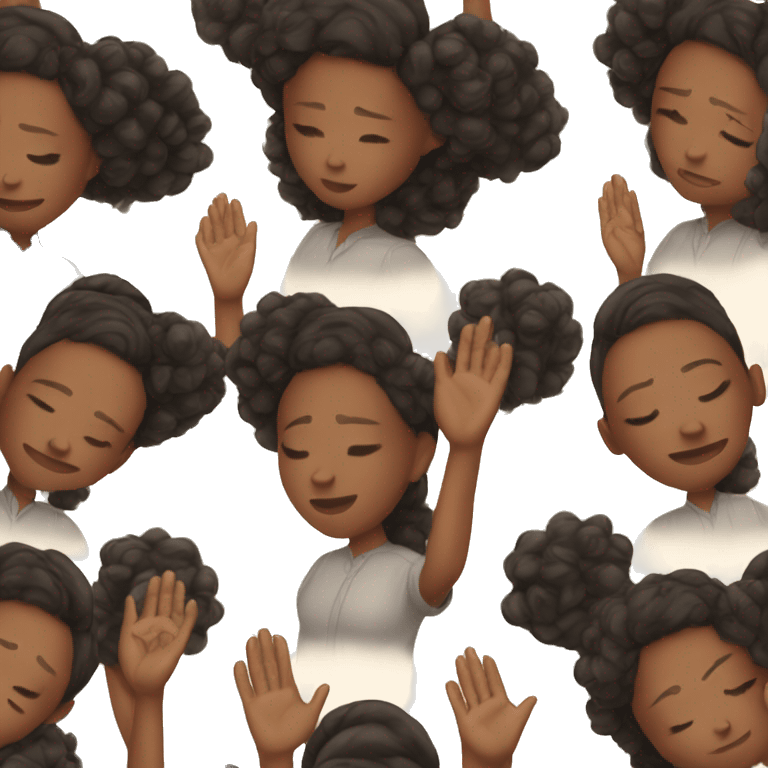 Christian black woman natural hair praying hands emoji