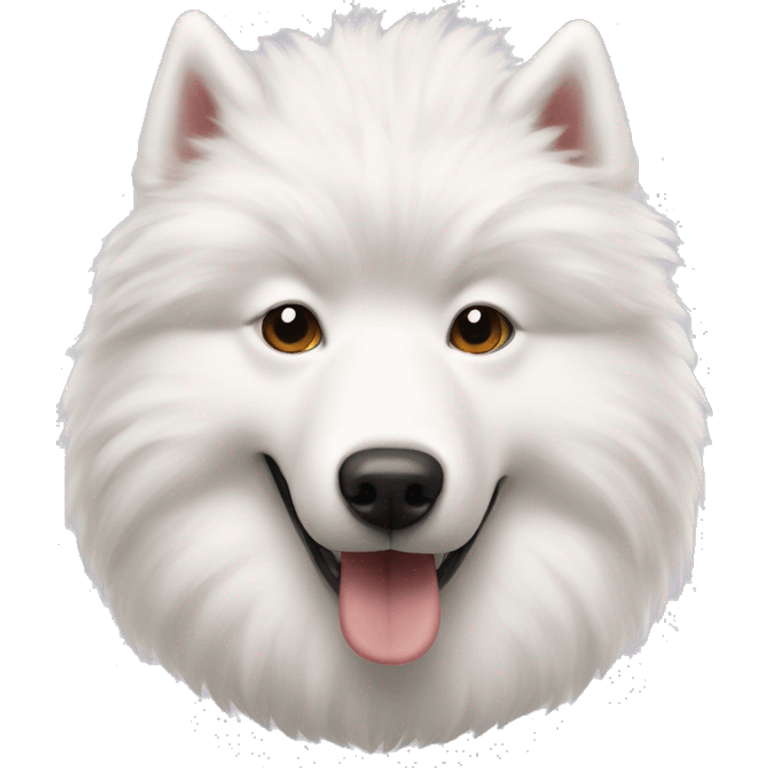 goose and white fluffy Samoyed dog emoji