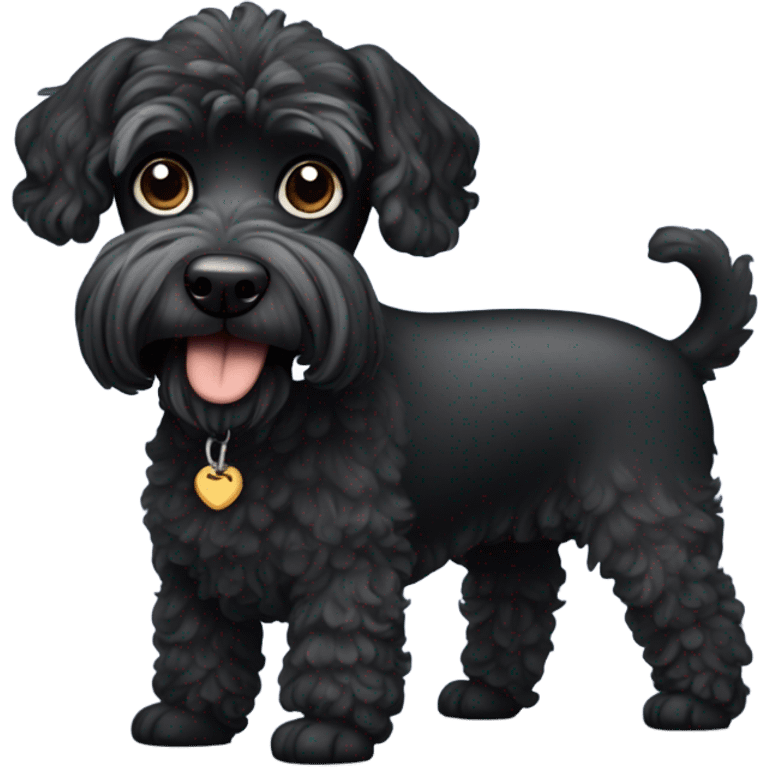 schnauzer cross mini poodle black dog emoji