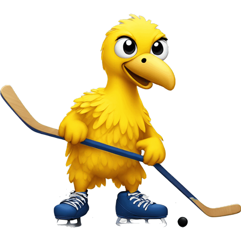 Big bird playing hockey emoji