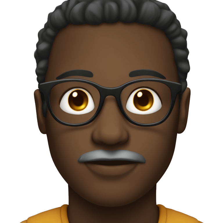 a black pather face with spects emoji