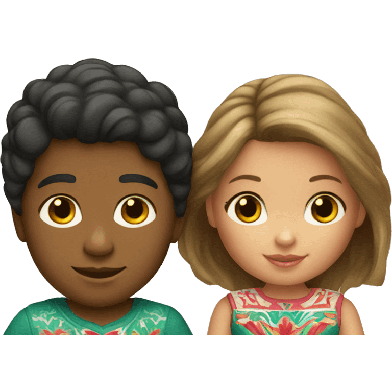 American girl with Mexican boy  emoji