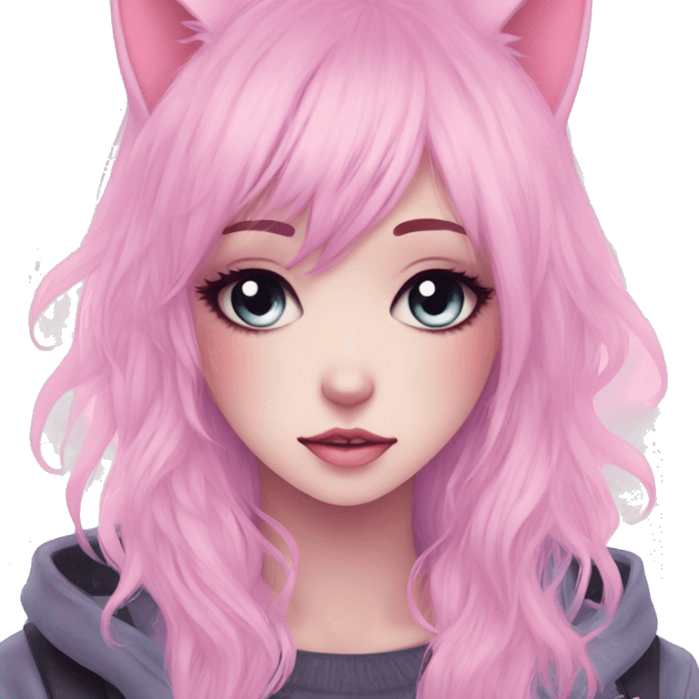 Gorgeous Cute Edgy Pastel Gradient Beautiful Anime Emo CatLady emoji