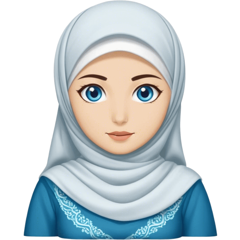 Turkish beautiful finish Konya girl blue eyes with hijab and wave dress emoji