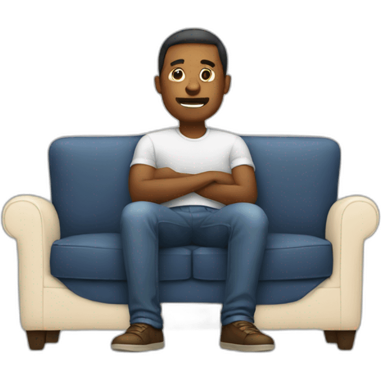 man sitting in couch emoji