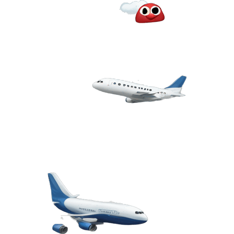 a plane next to two buildings emoji