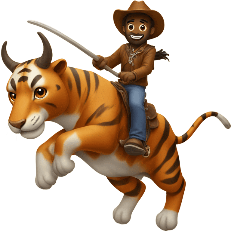 Tiger riding a longhorn  emoji