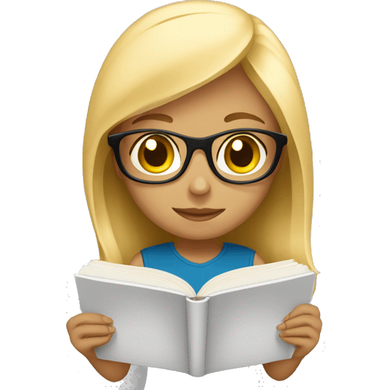 blonde girl studying  emoji