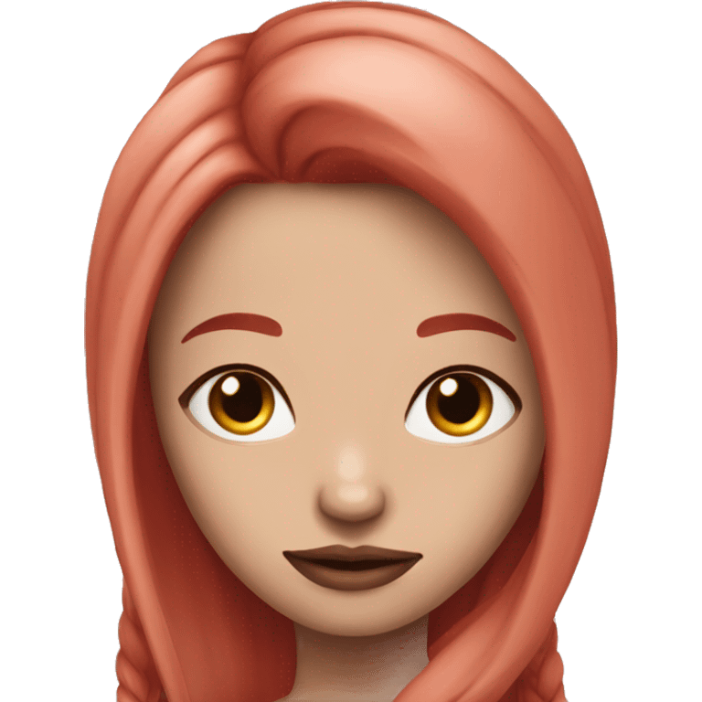 Mega Beautiful girl with white skin, long straight red hair and arms tattoos emoji