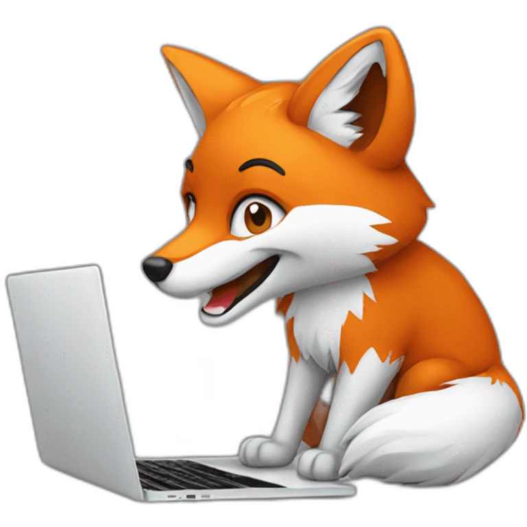 Fox with laptop emoji