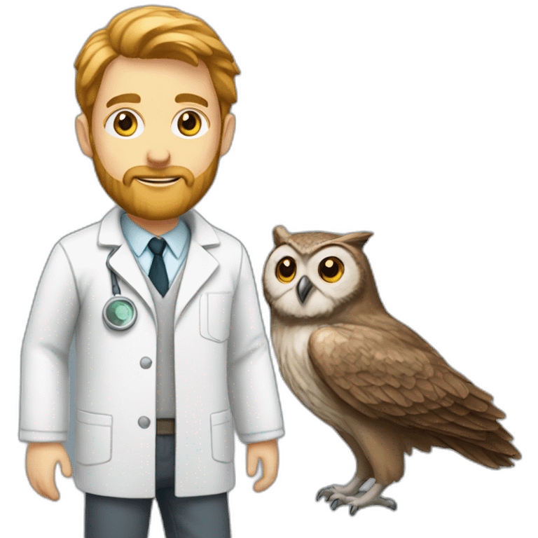 White-Boy-with-beard-scientist-with-owl emoji