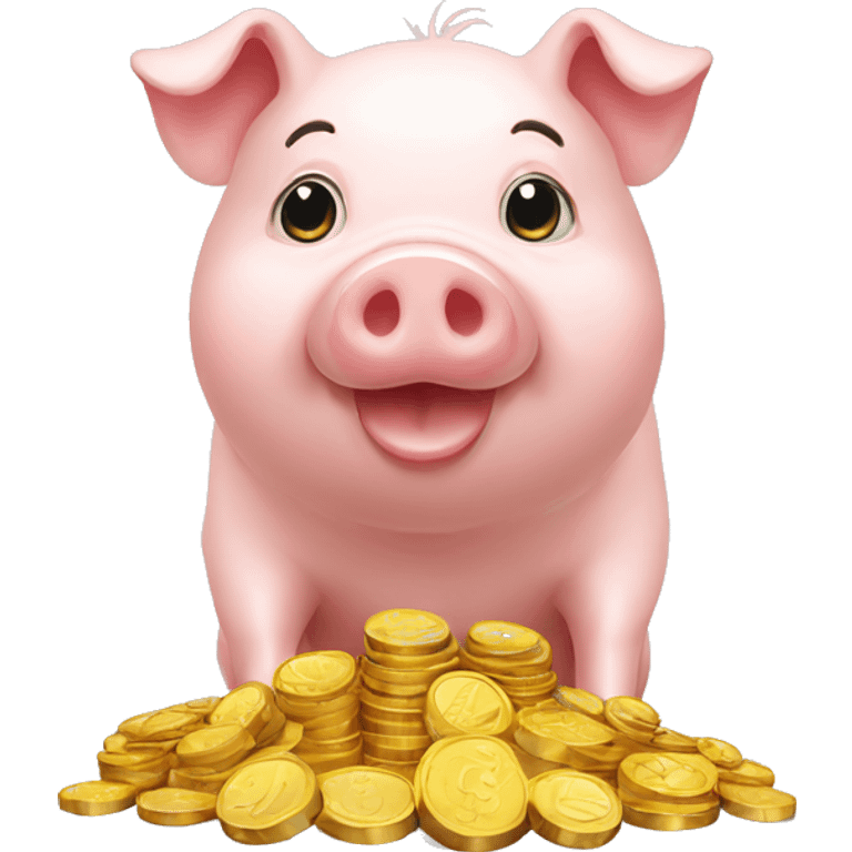 Pig with gol coins emoji