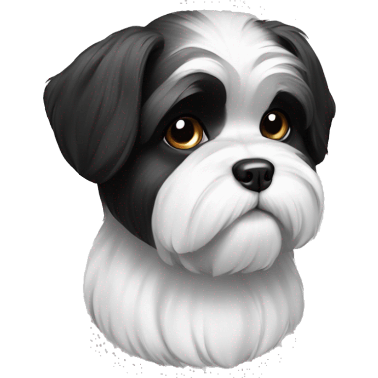 Dog Shi Tzu black white  emoji