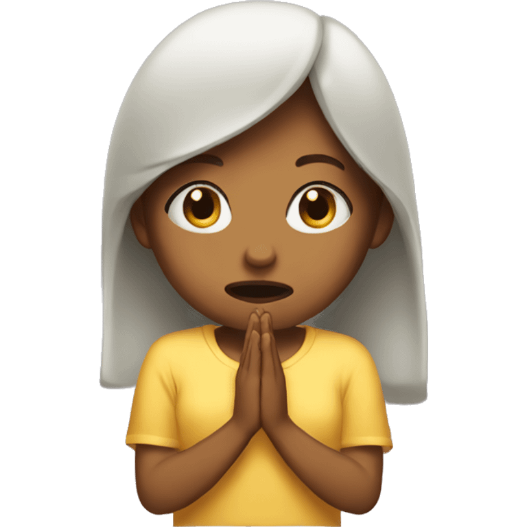 Girl praying with open mouth  emoji