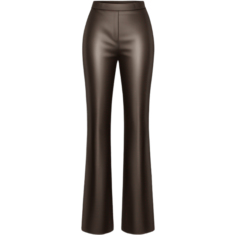 high waisted long wide leg dressy casual pants in shiny Dark Brown material emoji