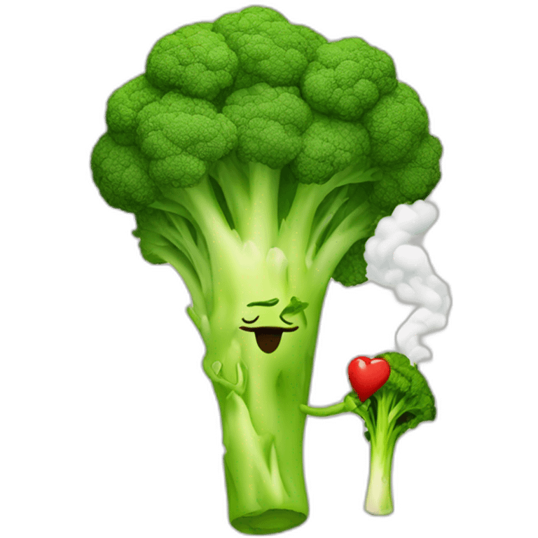 Person Smoking, broccoli in a love heart, 420  emoji