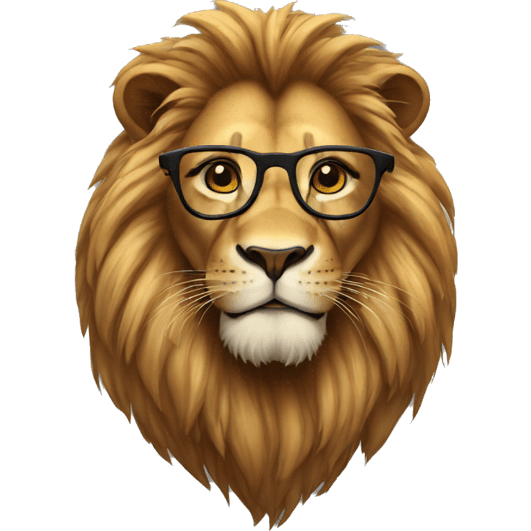 Lion with specs  emoji