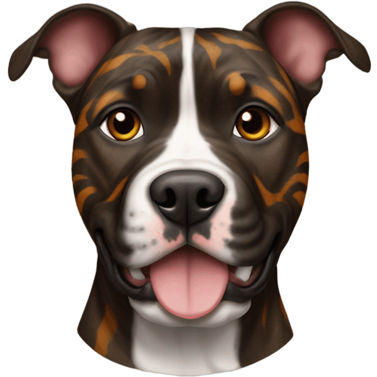 pitbull terrier dark brindle tiger stripes emoji