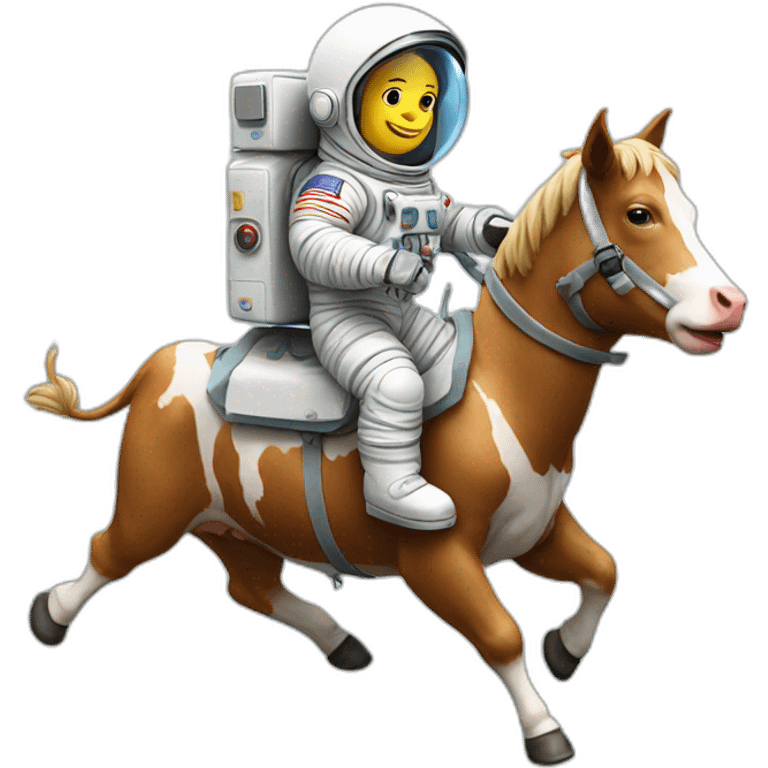 astronaut riding on cow emoji