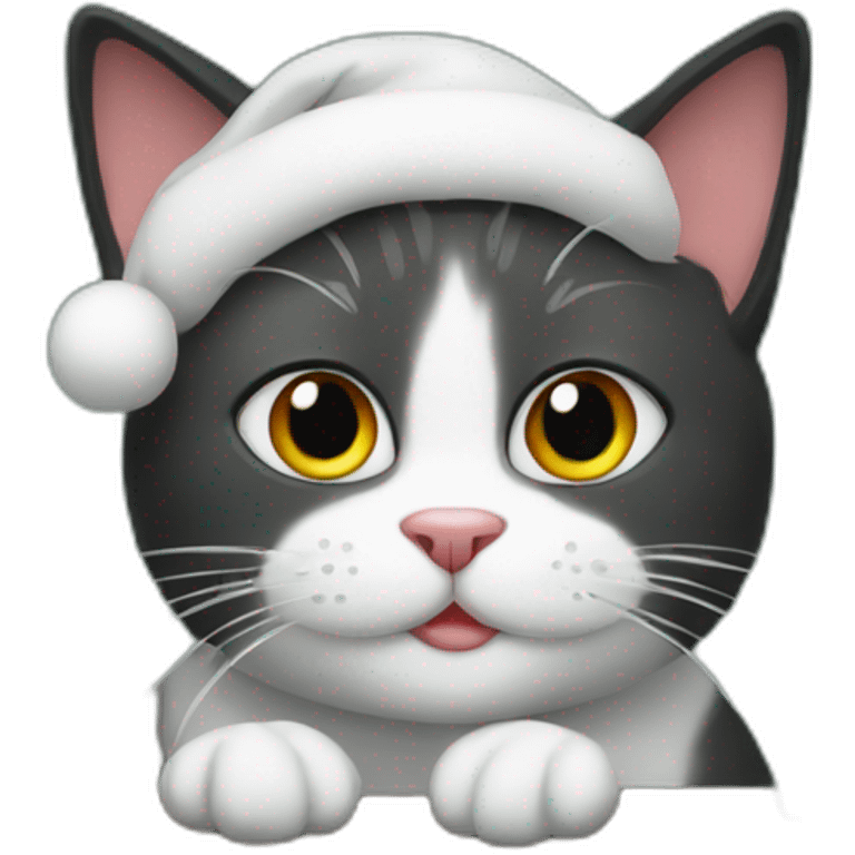 Christmas cat on table emoji