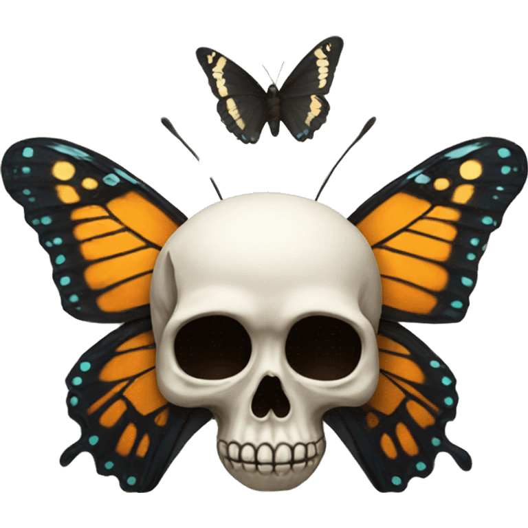 Butterfly with a skull emoji