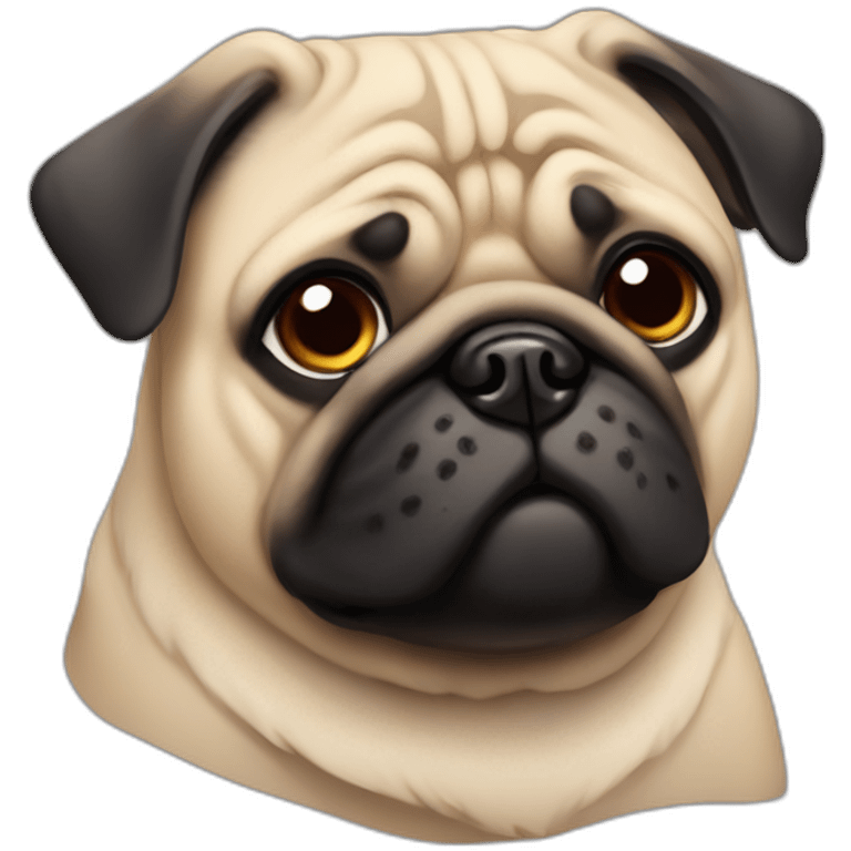 chunky pug with neck emoji