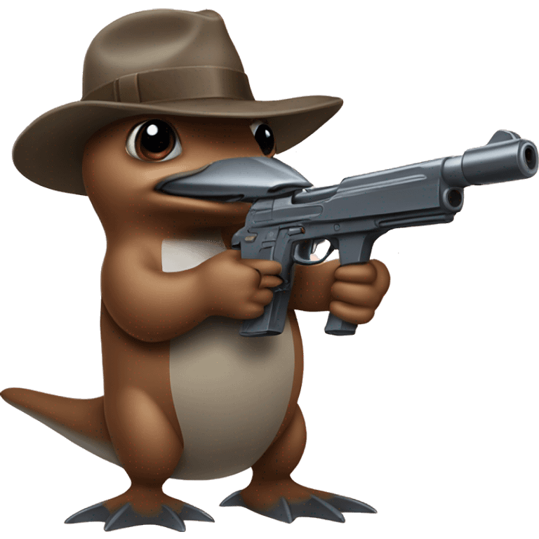 platypus with a gun emoji