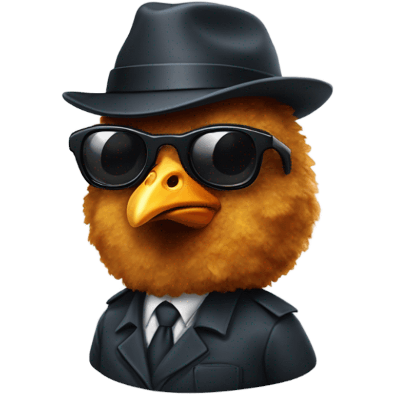 Chicken nugget warring a hat with sub glasses and detective suit emoji