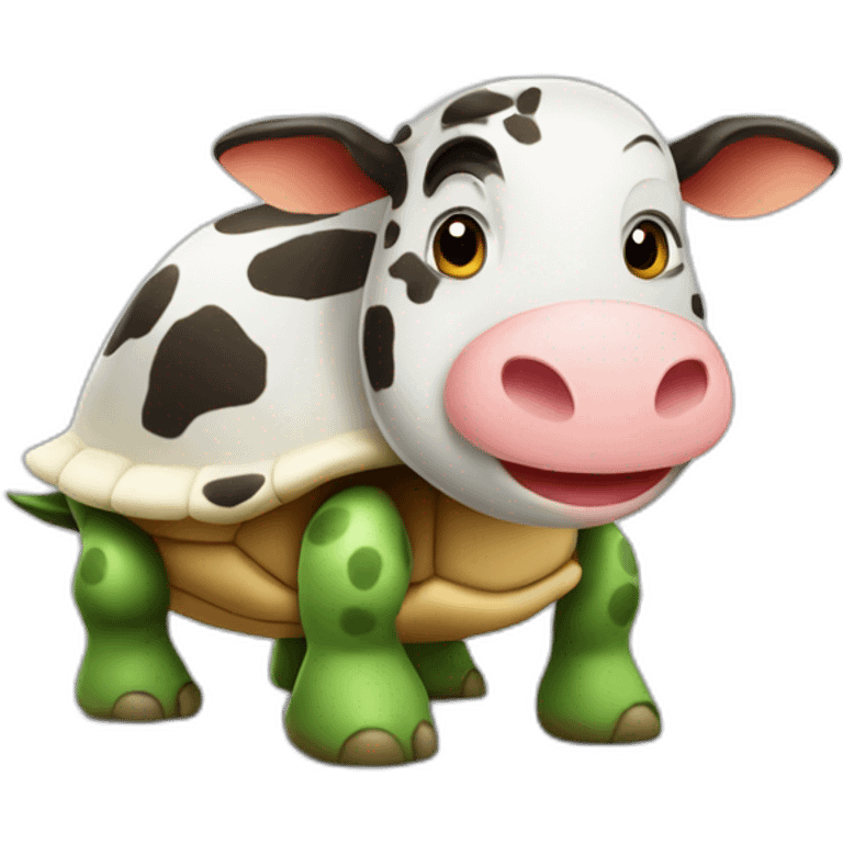 Vache sur une tortue emoji