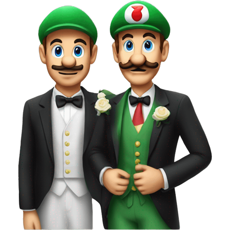 Mario and Luigi at a wedding emoji