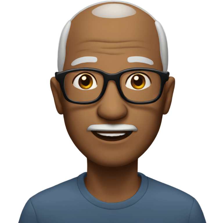 brown older man glasses bald  emoji