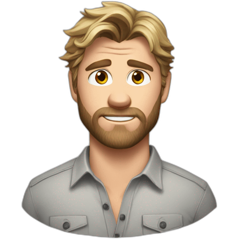 chris-hemsworth cartoon wearing shirt emoji