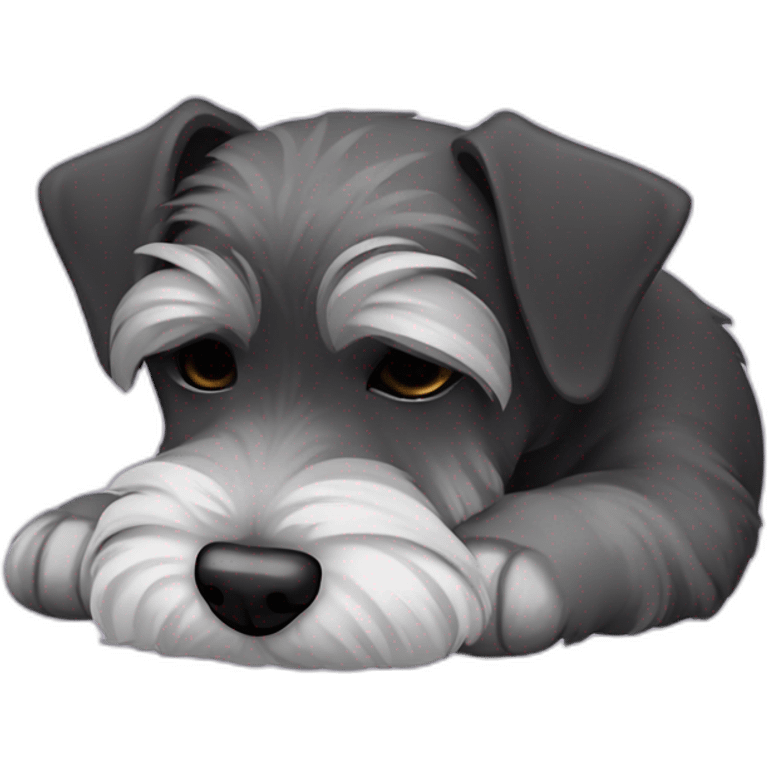 Schnauzer sleeping emoji