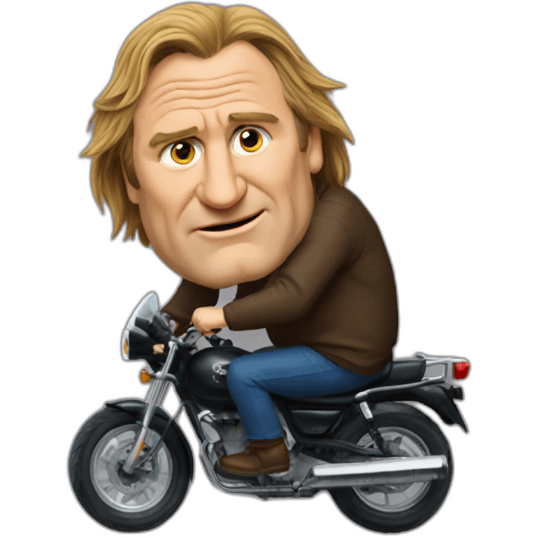 Gérard Depardieu riding a gorilla emoji