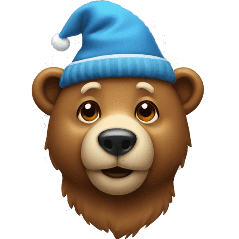 Christmas bear in a hat emoji