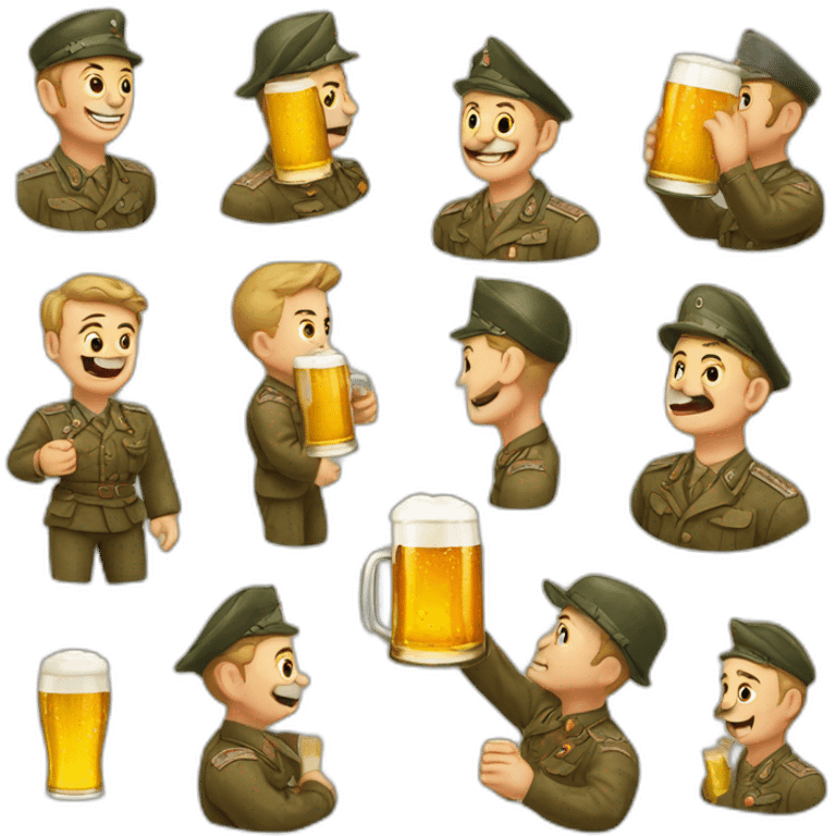 German WWII Wermacht drinking beer emoji