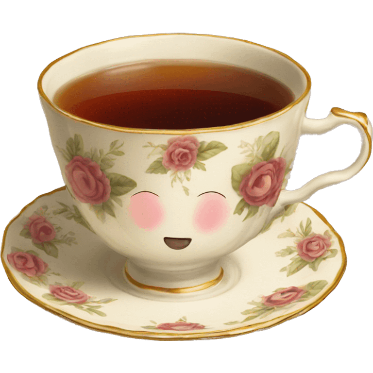 Tea in a vintage teacup emoji