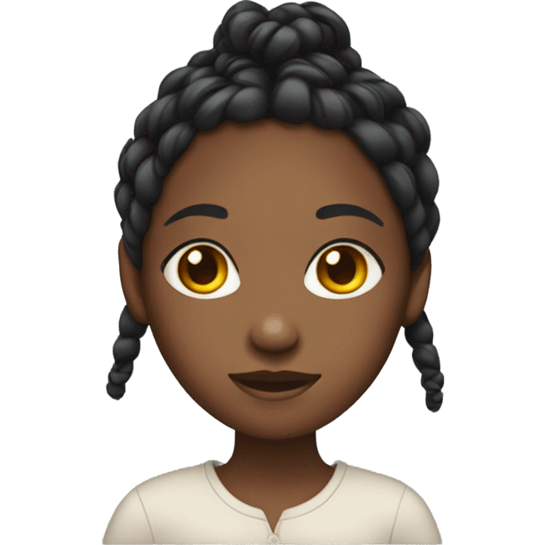 a head of a black girl with braids emoji