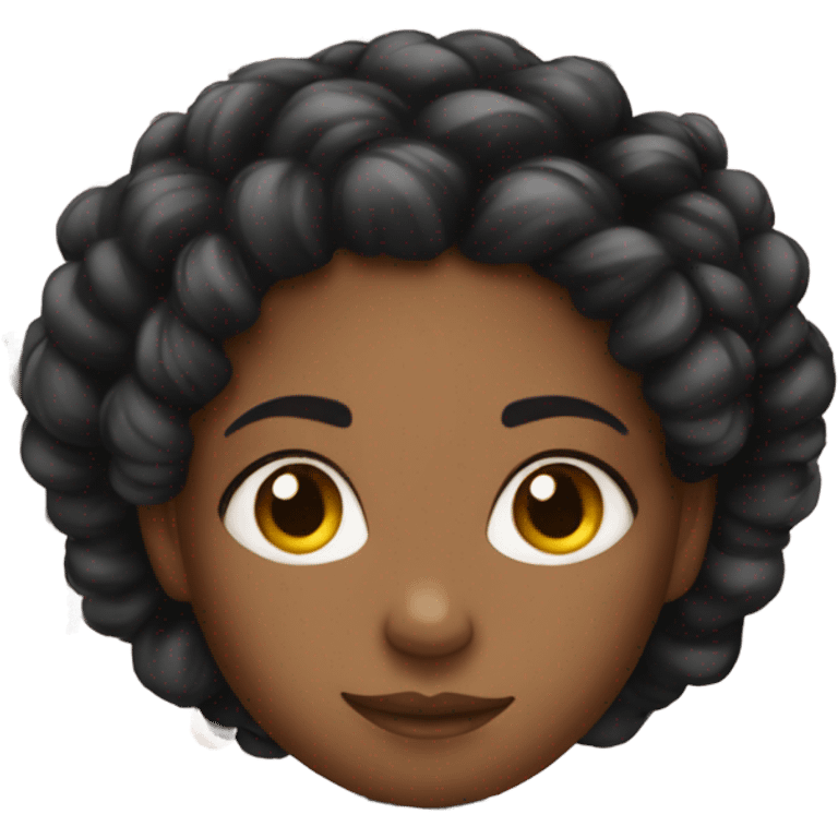 a black girl with braids with curls at the bottom of the braids emoji