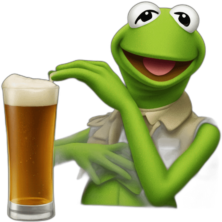 Kermit with wiskey emoji