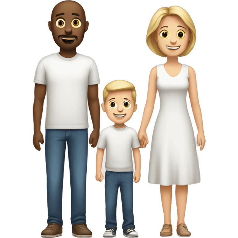 White family dad, mom and son emoji