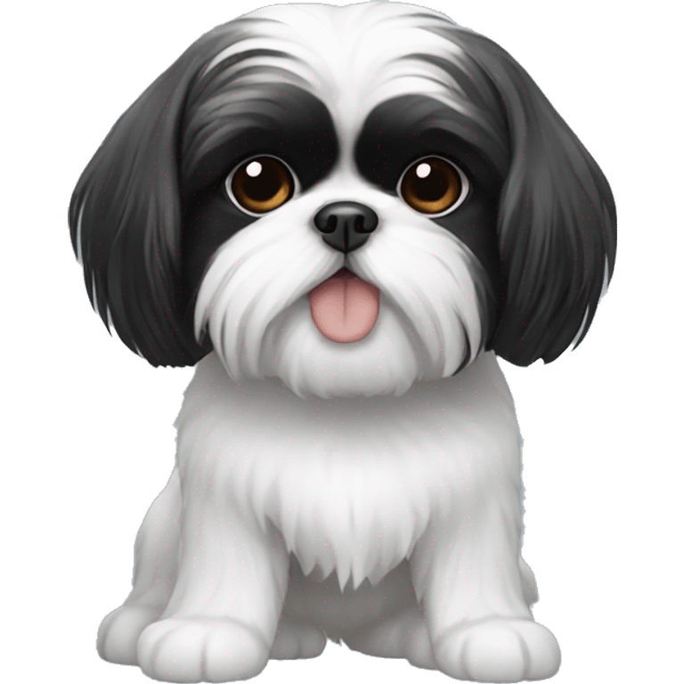 Black and white Shih tzu emoji