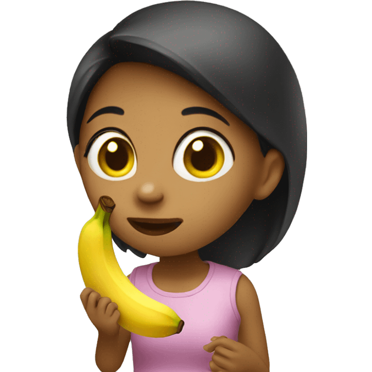 Girl eating banana emoji