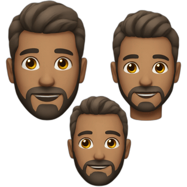 facial tattoos, short hair, and a beard emoji