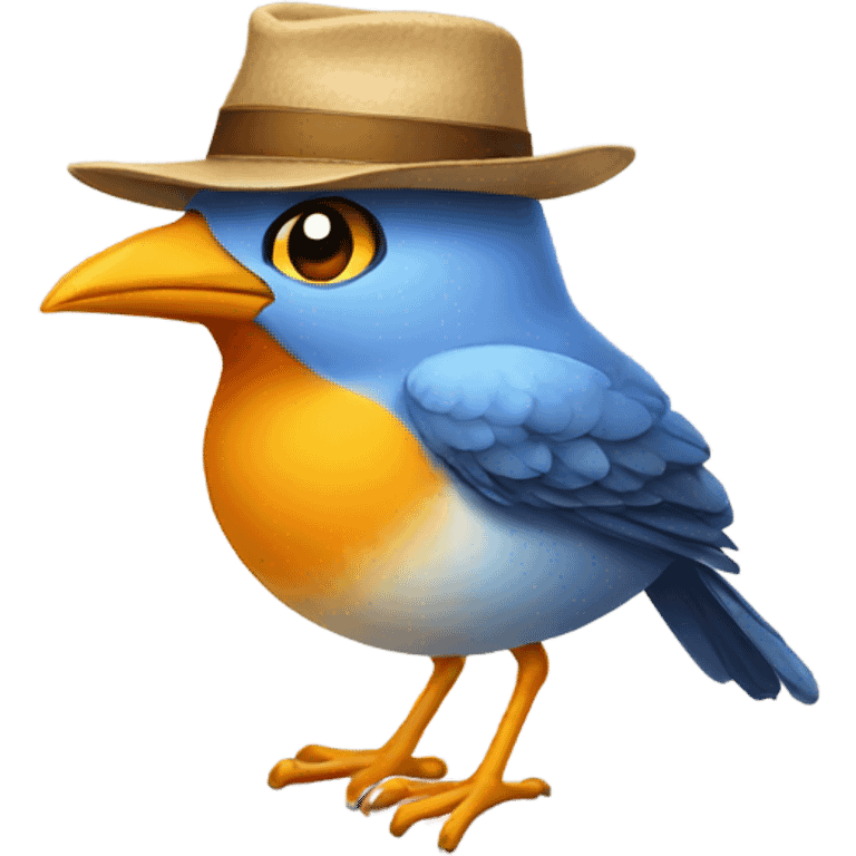 Bird wearing a hat emoji